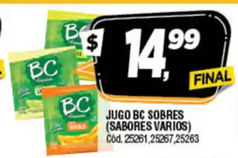 Supermercados Yaguar BC Jugo Sobres oferta