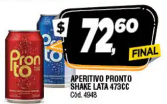 Supermercados Yaguar Pronto Aperitivo Shake Lata 472cc oferta