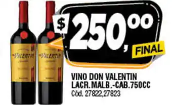Supermercados Yaguar Don Valentin Vino Lacr.Malb -Cab 750cc oferta