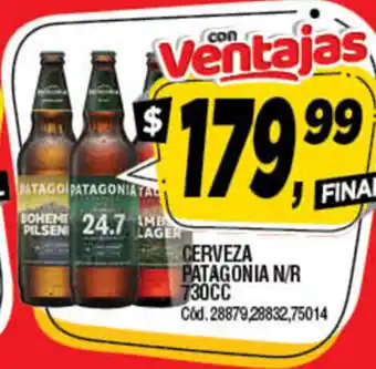Supermercados Yaguar Patagonia Cerveza N/R 730cc oferta
