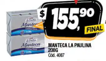 Supermercados Yaguar La Paulina Manteca 200g oferta