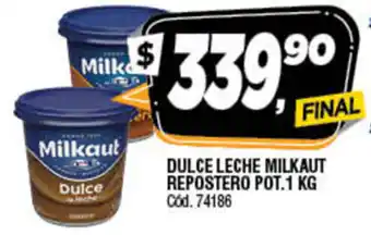 Supermercados Yaguar Milkaut Dulce Leche Repostero Pot. 1kg oferta