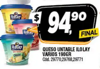 Supermercados Yaguar Ilolay Queso Untable Varios 190gr oferta