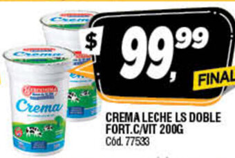 Supermercados Yaguar Crema Leche Ls Doble Fort.C/Vit 200g oferta