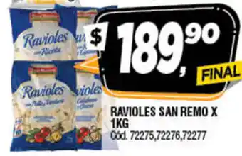 Supermercados Yaguar San Remo Ravioles x 1kg oferta
