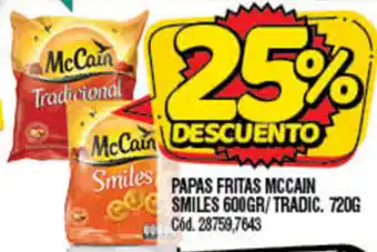 Supermercados Yaguar Mc Cain Papas Fritas Smiles 600gr/720g oferta