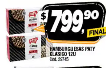 Supermercados Yaguar Paty hamburguesa Clasico 12U oferta