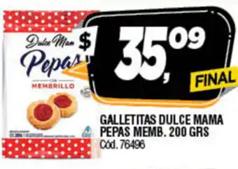 Supermercados Yaguar Dulce Mama Galletitas Pepas Memb. 200grs oferta