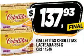 Supermercados Yaguar Criollitas Galletitas Lacteada 354g oferta