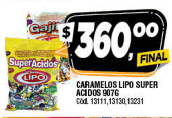 Supermercados Yaguar Caramelos Lipo Super Acidos 907g oferta
