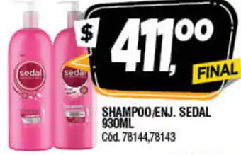 Supermercados Yaguar Shampoo/Enj Sedal 930ml oferta