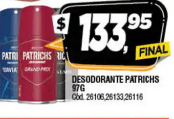 Supermercados Yaguar Desodorante Patrichs 97g oferta