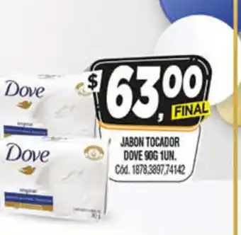 Supermercados Yaguar Dove Jabon Tocador 90g 1u oferta