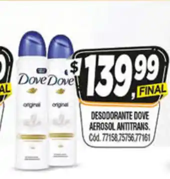 Supermercados Yaguar Dove Desodorante Antitrans oferta
