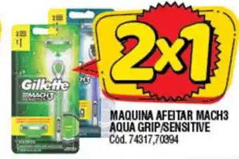 Supermercados Yaguar Gillette Maquina Afeitar Mach 3 Agua Grip/Sensitive oferta