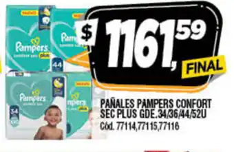 Supermercados Yaguar Pampers Pañales Confort Sec Plus GDe oferta