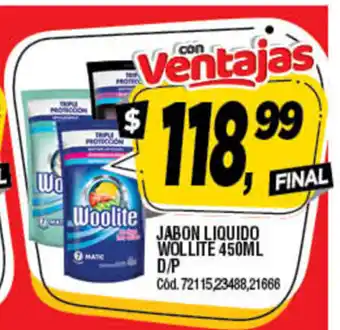 Supermercados Yaguar Wollite Jabon Liquido 450ml D/P oferta