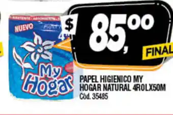 Supermercados Yaguar My Hogar Papel Higienico Natural 4Rolx50m oferta