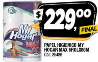Supermercados Yaguar My Hogar Papel Higienico Max 6rolx80m oferta