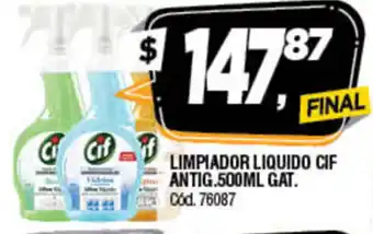 Supermercados Yaguar CIF Limpiador Liquido Antig 500ml Gat oferta