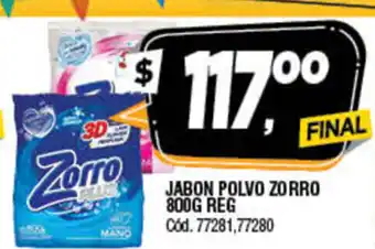Supermercados Yaguar Zorro Jabon Polvo 800g reg oferta