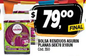 Supermercados Yaguar Bolsa Residuos Asurin Planas 50x70x10un oferta