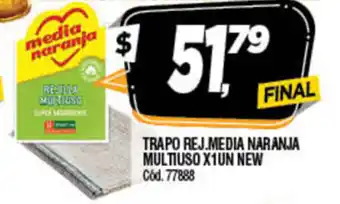 Supermercados Yaguar Trapo Rej. Media Naranja Multiuso x 1 un New oferta