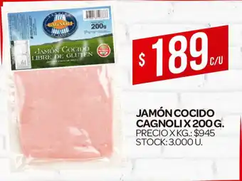 Supermercados DIA Cagnoli Jamón Cocido x 200g oferta