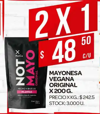 Supermercados DIA Not Mayo Mayonesa Vegana Original x 200g oferta