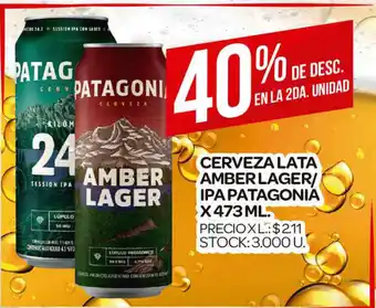 Supermercados DIA Amber Lager/ Ipa Patagonia Cerveza Lata x 473ml oferta