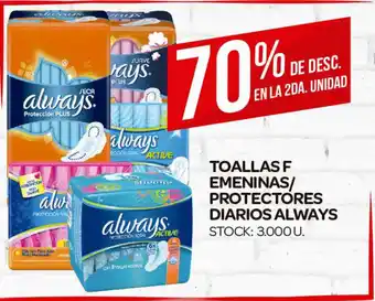 Supermercados DIA Always Toallas Femeninas/Protectores Diarios oferta