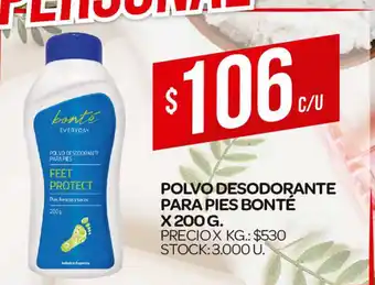 Supermercados DIA Bonté Polvo Desodorante Para Pies x 200g oferta