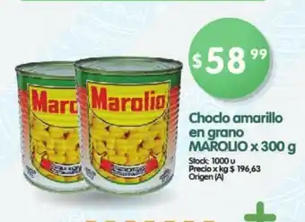 Supermercados Buenos Días Marolio Choclo amarillo en grano x 300g oferta