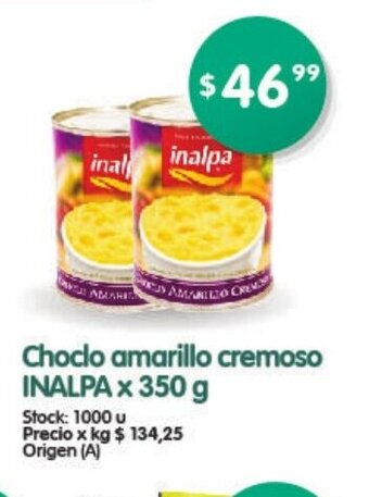 Supermercados Buenos Días Inalpa Choclo amarillo cremoso x 350g oferta