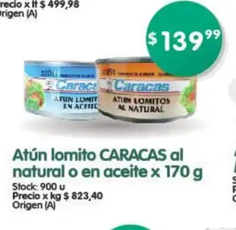 Supermercados Buenos Días Caracas Atún lomito al natural o en aceite x 170g oferta