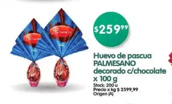Supermercados Buenos Días Palmesano Huevo de pascua decorado c/chocolate x 100g oferta