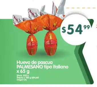 Supermercados Buenos Días Palmesano Huevo de pascua tipo italiano x 65g oferta