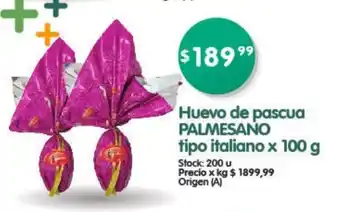 Supermercados Buenos Días Palmesano Huevo de pascua tipo italiano x 100g oferta