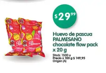 Supermercados Buenos Días Palmesano Huevo de pascua chocolate flow pack x 20g oferta
