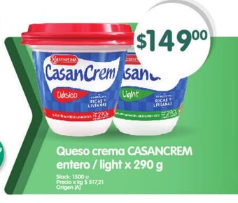 Supermercados Buenos Días Casancrem Queso crema entero / light x 290g oferta