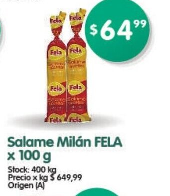 Supermercados Buenos Días Fela Salame Milán x 100g oferta