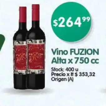 Supermercados Buenos Días Fuzion Alta Vino x 750cc oferta