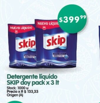 Supermercados Buenos Días Skip Detergente líquido doy pack x 3 lt oferta