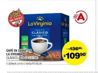 Atomo Conviene La Virginia Café En Saquitos Clásico x 20 saquitos oferta