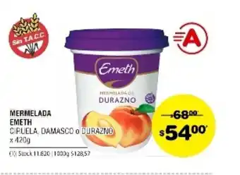 Atomo Conviene Emeth Mermelada Ciruela, Damasco o Durazno x 420g x 420g oferta