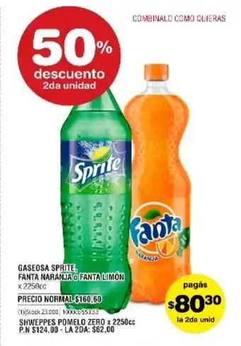 Atomo Conviene Sprite, Fanta Naranja o Fanta Limón x 2250cc oferta