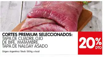 Disco Cortes Premium Seleccionados: Tapa de Cuadril, Ojo de Bife, Matambre, Tapa de Nalgay Asado oferta