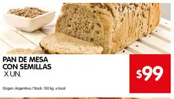 Disco Pan de Mesa con Semillas x un. oferta