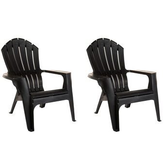 Frávega Set de 2 sillones miami garden life ecologicos negros oferta