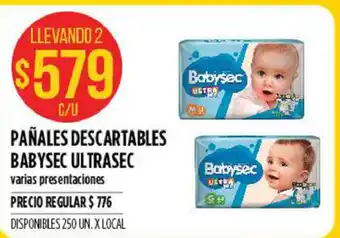 Supermercados Vea Babysec Pañales Descartables Ultrasec oferta